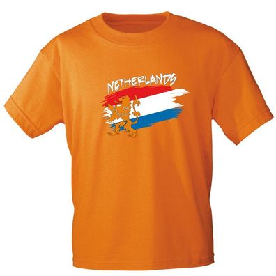 T-Shirt mit Print - wehende Fahne Niederlande - 76439 Gr. L
