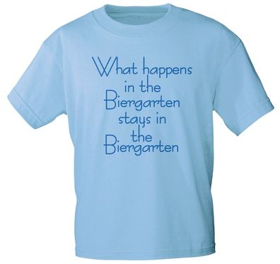 T-SHIRT mit Print - What happens.... Biergarten...- 10343 hellblau - Gr. L