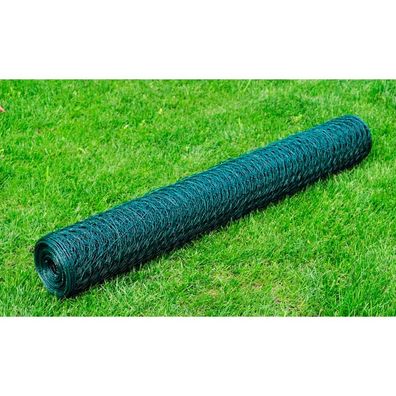 vidaXL Drahtzaun mit PVC-Beschichtung 25x1 m Grün