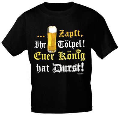 T-Shirt mit Print - Zapft Ihr Tölpel Euer König hat Durst - 10780 schwarz - Gr. L