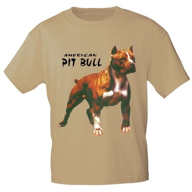 T-Shirt mit Print American Pit Bull 10204 Gr. Sand / 3XL