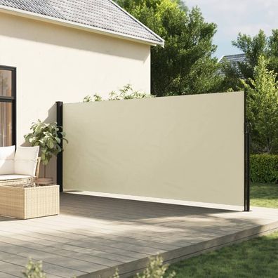 vidaXL Seitenmarkise Ausziehbar Creme 160x600 cm