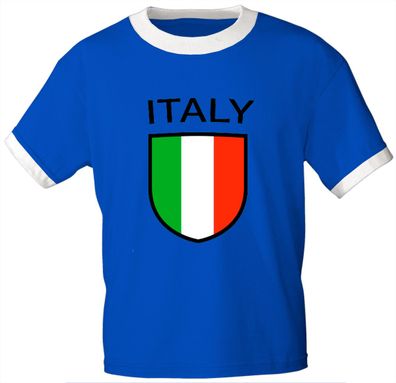 T-Shirt mit Print Flagge Fahne Italiy italien - 76370 royalblau Gr. S-XXl