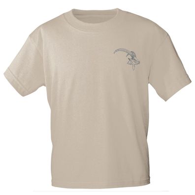 T-Shirt mit Print Gamskopf Real - 11915 sandfarben Gr. L