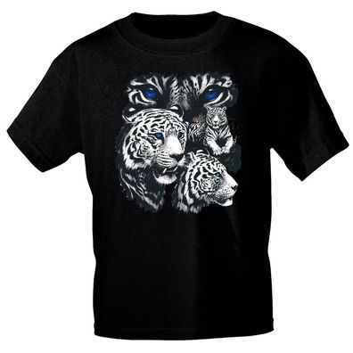 T-Shirt mit Print weisse Tiger - 10203 Gr. schwarz / 3XL