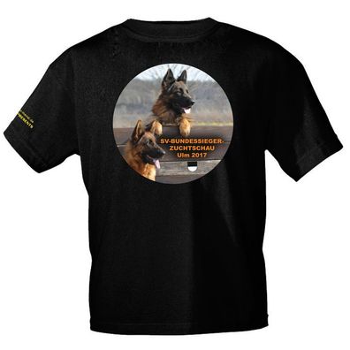 T-Shirt mit Vorder- Rückenprint - Schäferhundmesse Ulm 2017 - 12139 schwarz Gr. S-2