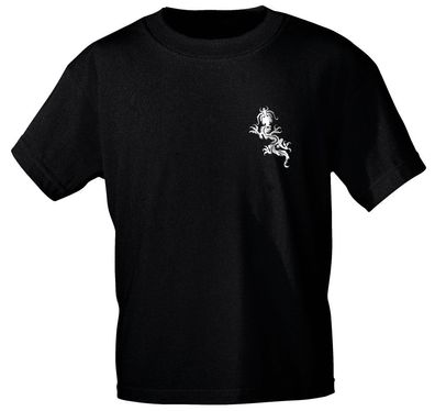 T-Shirt mit zweiseitigem Motivdruck - Tribal Drache - 09894 schwarz - Gr. S-XXL