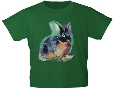 T-SHIRT Print Hase Kaninchen Schwarzloh - 10787 versch. Farben Gr. grün / XXL