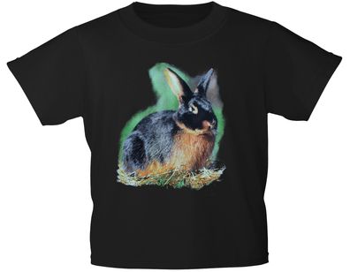 T-SHIRT Print Hase Kaninchen Schwarzloh - 10787 versch. Farben Gr. schwarz / XL