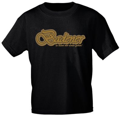 T-Shirt unisex mit Aufdruck - BADEN - 09672 schwarz - Gr. M
