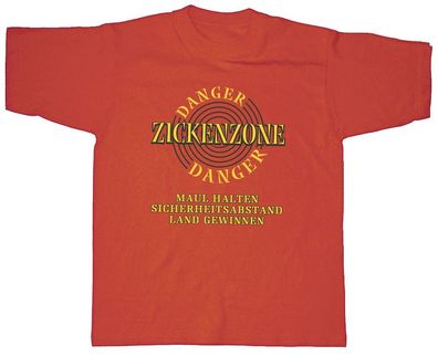 T-Shirt unisex mit Aufdruck - Zickenzone - 09508 rot - Gr. L