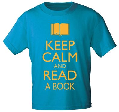 T-SHIRT unisex mit Motivdruck - Keep calm and read a book- 12901 - Gr. S