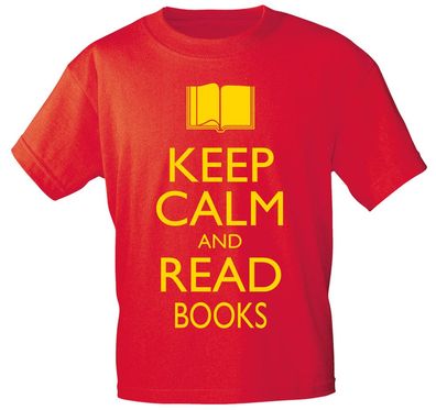 T-SHIRT unisex mit Motivdruck - Keep calm and read books - 12902 - Gr. S