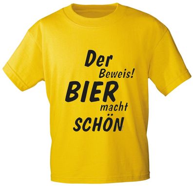 T-Shirt unisex mit Print - Bier macht schön - 10132 gelb - Gr. S-XXL