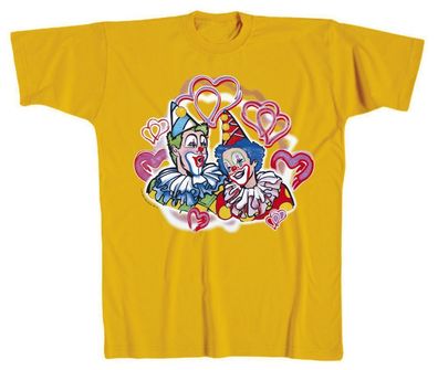 T-Shirt unisex mit Print - Clown - 09479 gelb - Gr. S-XXL