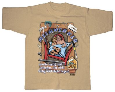 T-SHIRT unisex mit Print - Heimwerker - 09969 beige - Gr. L