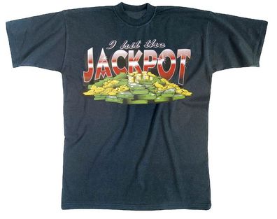 T-Shirt unisex mit Print - I hit the Jackpot - 09271 dunkelblau - Gr. XL