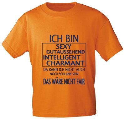 T-SHIRT unisex mit Print - Ich bin sexy, gutaussehend... - 10133 orange - Gr. L