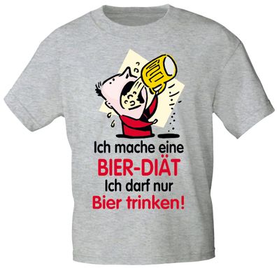 T-Shirt unisex mit Print - Ich mache eine Bier-Diät - 09415 hellgrau - Gr. XXL
