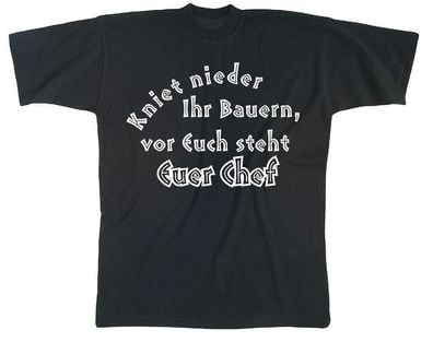T-SHIRT unisex mit Print - Kniet nieder .... - 09850 schwarz - Gr. L