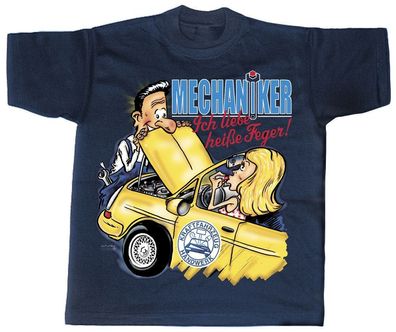 T-SHIRT unisex mit Print - Mechaniker - 09966 marine - Gr. M