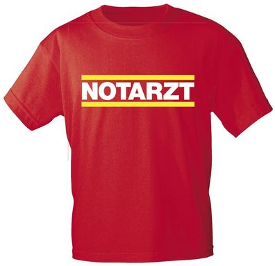 T-SHIRT unisex mit Print - Notarzt - 10685 rot - Gr. L