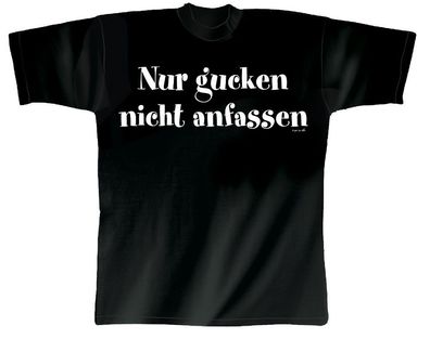 T-Shirt unisex mit Print - Nur gucken, nicht anfassen - 09325 schwarz - Gr. XXL