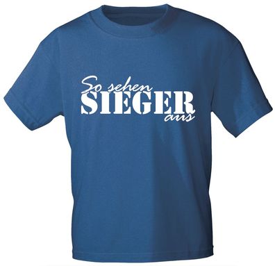 T-SHIRT unisex mit Print - So sehen Sieger aus... - 10851 blau - Gr. S-XXL