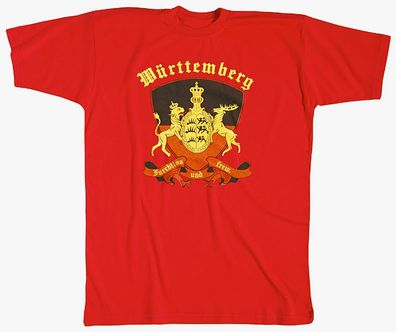 T-Shirt unisex mit Print - Württemberg - 10517 rot - Gr. S