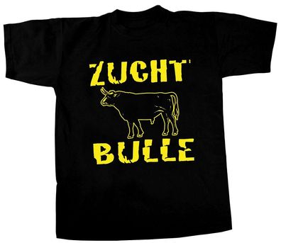T-Shirt unisex mit Print - Zuchtbulle - 09533 schwarz - Gr. L