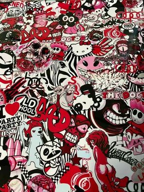 Stickerbomb Folie - 30 x 150cm - Stickerbomb Folie Aufkleber - PINK Speer Folien (171