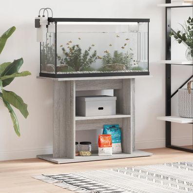 vidaXL Aquariumständer Grau Sonoma 80x35x60 cm Holzwerkstoff