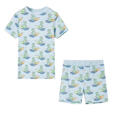Kinderpyjama mit Kurzen Ärmeln Hellblau 140