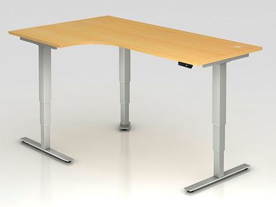 Büro Schreibtisch Stehtisch höhenverstellbar 200x120 cm Winkelform Modell XDSM82