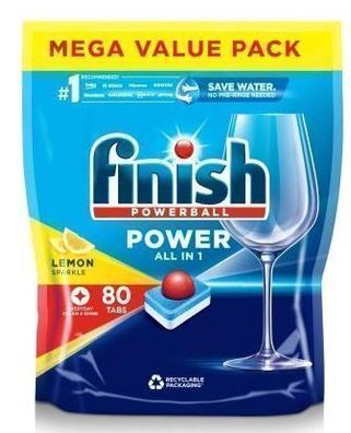 Finish Power All in One Zitronen Tabs, 80 Stück