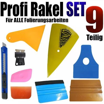 Ein 9 Teilige Profi Rakel Set - Auto Folierung - Auto Glass - Aufkleber Sticker