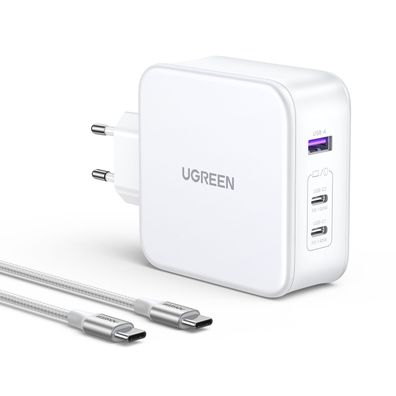 Ugreen Nexode CD289 GaN-Netzwerkladegerät USB-A/2xUSB-C 140 W + USB-C – USB-C-Kabe