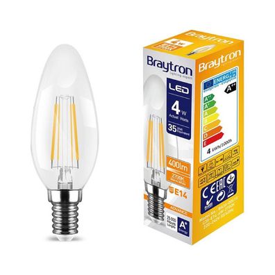 E14 Filament C35 LED Leuchtmittel Birne |Form: Kerze 4W 400lm warmweiß