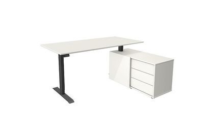 Kerkmann Schreibtisch Sitz- / /tehtisch Move 1 anthrazit mit Sideboard