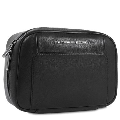 Porsche Design Roadster Leather Washbag OLE01010, Black, Herren