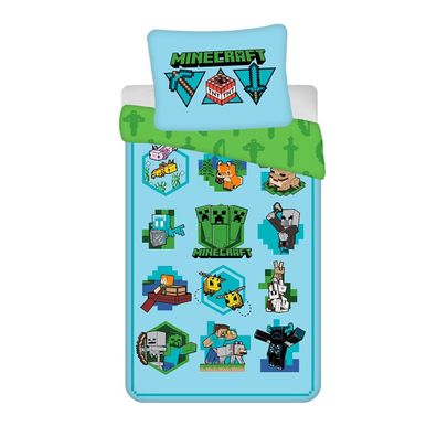 Minecraft Kinderbettwäsche Creeper Frosch Bienen Fuchs Fische Alex Steve TNT Zom