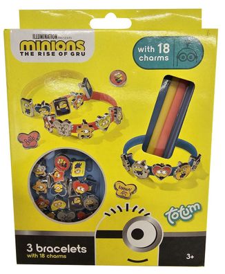 Totum 710108 Minions Schmuck-Set basteln mit Bändern, 18 Motiv-Charms, kreiere d