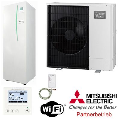 Mitsubishi Zubadan 8 kW Wärmepumpen-Set 5.12 Warmwasser Speichermodul