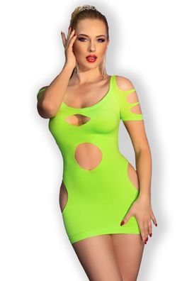 Chilirose - Nahtloses Minikleid CR4671 neongrün