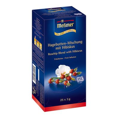 Meßmer Profiline Hagebutten Mischung mit Hibiskus Tee 25 Teebeutel 75g