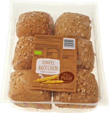 Nur Puur Dinkel Brötchen 73% Vollkorn, 6 Stück 300g