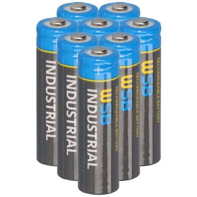 8x WSB Industrial IFR 14500 AA Solar Akku LiFePO4 3,2V 600mAh