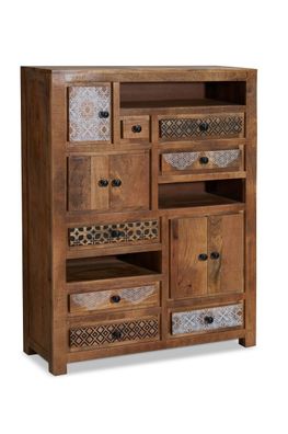 Highboard 100x130cm "Kalmar" Mango massiv