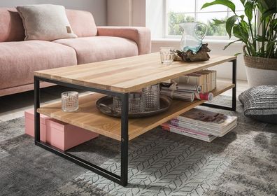 Couchtisch 110x60cm 'Lissabon' Wildeiche Stahl schwarz
