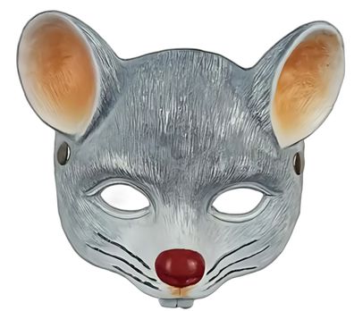 Tier Maske graue Maus Erwachsene Tiermaske Waldtier Mausmaske 21 x 17 cm